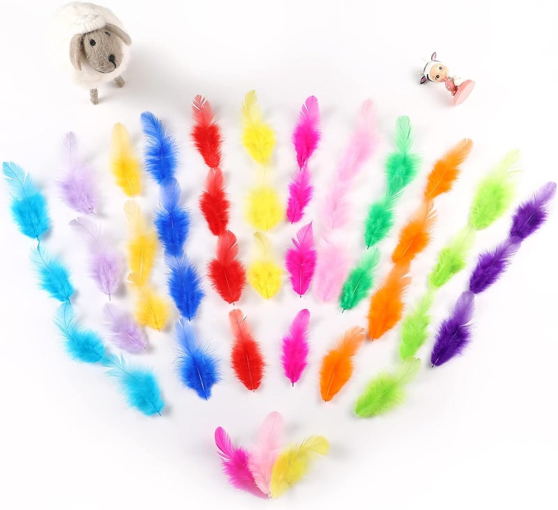 Soarer Colorful Craft Rooster Feathers - 300pcs 3-5inch Colored Feathers Bulk for Kindergarten DIY Crafts,Wedding Home Party Decorations,Dream Catcher Supplies(Rooster Colorful) - Image 5